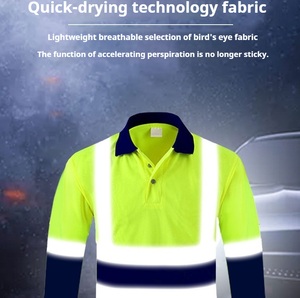 Biểu Tượng Tùy Chỉnh Dài Tay Áo Nhanh Chóng Khô Giao Thông Đường Phản Quang An Toàn Làm Việc Bảo Hộ Lao Động Công Nghiệp Khai Thác Mỏ Xây Dựng Polo <span class=keywords><strong>Hi</strong></span> <span class=keywords><strong>VIS</strong></span> Áo Sơ Mi - Product Image 3