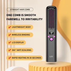 Qxxz Hoge Temperatuur Electric Hot Hair Curling Kam Haar Rechttrekken Borstel Kam Hittepersing Hete Kam