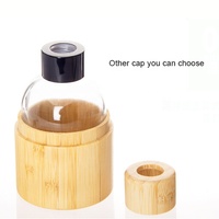 Nouvelle conception de flacon de parfum en verre vide rechargeable de 100 ml, diffuseur de parfum avec couvercle en bambou, bouchon en caoutchouc, sans BPA