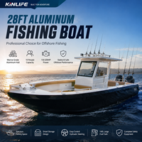 Bateau de pêche ultime en aluminium à coque en V profond de 28 pieds, bateau de pêche sportive en haute mer avec console centrale