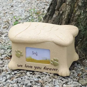 Urnas de resina para mascotas, caja conmemorativa para cachorros y gatos, urna para caja de ataúd de cremación para perros y gatitos