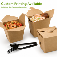 Boîte à nouilles jetable en papier kraft biodégradable avec revêtement PE, conteneur à emporter anti-fuite pour pâtes, riz frit, salade, bol en papier