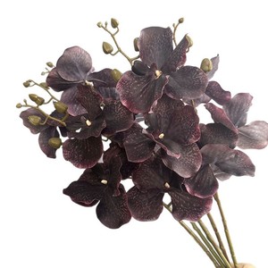 Fleurs d'orchidées artificielles réalistes à 3 têtes, faites à la main, toucher naturel, <span class=keywords><strong>Vanda</strong></span> pour la décoration de la maison et de mariage, pour la remise des diplômes et Noël - Product Image 3