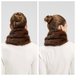 女性のための冬のスカーフ、帽子とスカーフフェイクファー付きセット、寒い天候のための暖かいパーカースカーフショール - Product Image 5