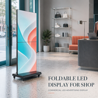 Écran LED pliable Full Color P1.86 4K HDR10 avec CMS basé sur le cloud, affiche portable d'intérieur pour magasin