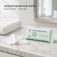 Lingettes démaquillantes féminines sans alcool, neutres au pH, sans parfum, personnalisables en gros, paquet de 20