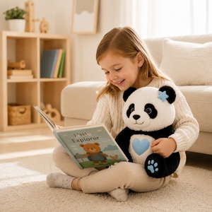 Juguete de Peluche Interactivo Panda de Aprendizaje, Material de Poliéster, para Fiestas Infantiles, con Música, Historias y Luz LED en Forma de Corazón - Product Image 5