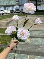 CM-TH296 harga grosir Eustoma Grandiflorum bunga buatan karangan bunga sutra putih