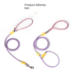 Nouvelle laisse <span class=keywords><strong>pour</strong></span> <span class=keywords><strong>chien</strong></span> à motif uni, en polyester anti-rupture, avec poignée rembourrée et ruban décoratif, accessoires <span class=keywords><strong>pour</strong></span> animaux de compagnie - Product Image 4