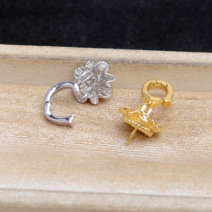 Colgante de Plata S925 con Forma de Flor Grande para Mujer, Hebilla Universal para DIY, Soporte Vacío para Colgante, Decoración con Cuerda, 5630, Accesorios de Joyería - Product Image 3