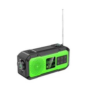 D589 NOAA Speaker Radio Digital Portabel Luar Ruangan, Pengeras Suara Pintar dengan Tenaga Solar/Usb/Engkol Tangan