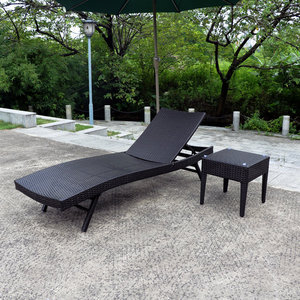Chaise longue de luxe pliable et inclinable en rotin tressé pour hôtel, extérieur, plage, patio et piscine - Product Image 2