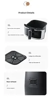 Four à friteuse à air numérique intelligent à grande capacité avec double panier, design moderne en aluminium carré, écran LCD, cuisson rapide