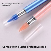 Stylo de pointillage double tête pour peinture diamant, outil coloré pour la pose de pierres acryliques, pinceau en silicone, stylo de pointillage pour manucure
