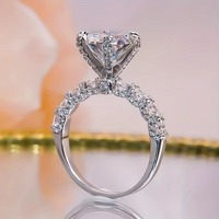 Pabrik Perhiasan JIUZUAN Grosir Cincin Pertunangan dan Lamaran Berlian Moissanite Perak S925 Warna D VVS Laris Manis