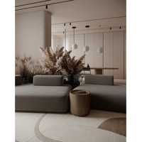 Tapis d'appoint moderne beige uni en acrylique tufté à la main, à poils longs, de luxe, antidérapant, adapté aux animaux domestiques, en coton de moyenne épaisseur