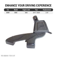 Pour carbone sec BMW série 1 Kit d'admission d'air froid Race MINI Cooper B48 F56 118i 120i 2.0T 2017-2020 Boîte de filtre de tuyau d'admission d'air