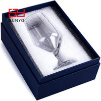 Vente en gros de gobelets à vin rouge élégants et luxueux de 315 ml en verre sodocalcique transparent, à long pied, faits à la main, écologiques, pour mariage, fête, restaurant