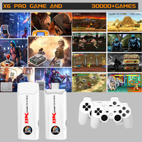 Manette de jeu X6 PRO de haute qualité, console de jeu rétro portable pour TV, résolution 8K avec contrôleur sans fil FC GBC MD, 30000+ jeux GB SFC