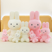 Boneka Kelinci Lembut Ramah Kulit Gaya Ins, Berbagai Ukuran, Warna Pink Putih, Telinga Panjang, Hewan Boneka Isi Dakron untuk Dekorasi Kamar Bayi, Hadiah untuk Anak Perempuan