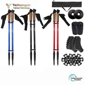 Bâtons de randonnée réglables en aluminium avec poignée en liège, ensemble de bâtons de randonnée pliables pour la montagne et le camping en plein air - Product Image 4