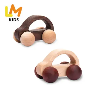 LM KIDS 3PCS Bebé Juguete Desarrollo de habilidades Juguete educativo Sonajero de madera Juego de coches de juguete
