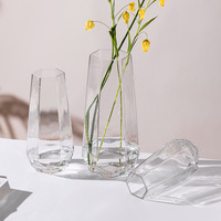 Vases en verre transparents écologiques Art Déco en gros pour la décoration de mariage et l'arrangement floral de table