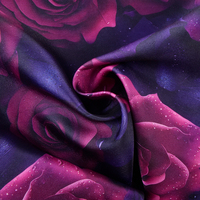 Meilleures ventes, direct usine : Tissu léger anti-boulochage 100% polyester à imprimé numérique motif floral rose élégant, couleurs personnalisables pour garçons