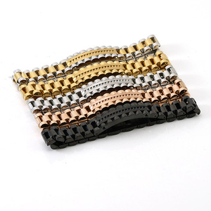 Zogxin Gold Steel Chain Bracelet Men's Geometric Link Design Gift Jewelry - Product Image 5