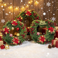 Guirlande de Noël Artificielle Écologique Transfrontalière Style Européen et Américain, Fournitures de Fête avec Ornements pour Vitrine