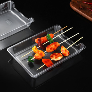 Acrylic Skewer Tray Transparent Square Plate For Hot Pot Barbecue Serving Unbreakable Food Grade PC Material - Product Image 3