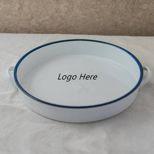 Utensilios esmaltados de 30cm para restaurante, con logotipo personalizado impreso, para hornear pizza, redondos de metal, con mango - Product Image 1