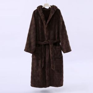 <span class=keywords><strong>Accappatoio</strong></span> Lungo con Cappuccio in Pile Corallo Unisex 330GSM Ispessito per Autunno/Inverno, Pigiama da <span class=keywords><strong>Uomo</strong></span>, Vestaglia con Scollo a V, <span class=keywords><strong>Set</strong></span> Homewear - Product Image 2