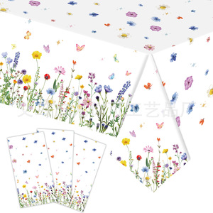 Yunik Spring Butterfly <b>Tablecloth</b> Set Plastic <b>Paper</b> Disposable For Birthday Party Decorations - Product Image 4