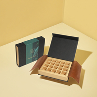 Emballage de truffe au chocolat personnalisé élégant de qualité supérieure boîte cadeau magnétique vide compartiments à manchon 2mm boîtes en papier carton mat