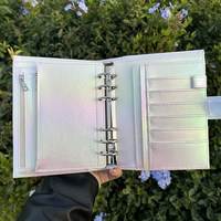 Organiseur en cuir PU métallisé A5 / A6 avec enveloppes, inserts et pochette pour la gestion du budget et des espèces