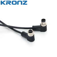 Connecteur d'aviation M12 personnalisé en usine KRONZ, câble blindé, étanche IP68, connecteur mâle-femelle avec câble PVC pour capteur
