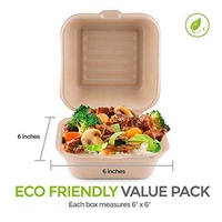 Boîte en papier écologique pour l'emballage alimentaire, boîte à clapet compostable en bagasse de canne à sucre, boîte à sandwich, boîte à hamburger, boîte à déjeuner