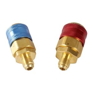 Conector de Manómetro para Refrigerante R134a, Acoplador Rápido Azul y Rojo de Metal, Alta y Baja Presión, Accesorio de Carga para Aire Acondicionado Automotriz - Product Image 3