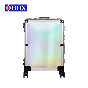 Trousse de maquillage portable OBOX avec huit lampes, grande capacité, couleurs irisées noires, pour le rangement à domicile et les voyages - Product Image 3