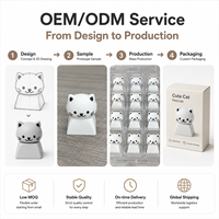 Custom Minimalist Cute Animal Head Keycap Smooth Kitty Bear Bunny Soft Plastic Wear-Resistant Keyboard Topper