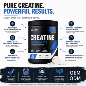Créatine monohydrate en poudre en gros pour les athlètes et les bodybuilders, 5g par dose, certifiée NSF - Product Image 3