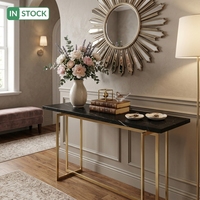 Table console de luxe en acier inoxydable de designer italien avec pieds modernes