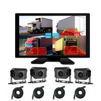 Sistema de Cámara de 4 Canales y 10.1 Pulgadas para Camiones, Kit de Seguridad, Sistema de Monitoreo para Camiones, Remolques y Autobuses