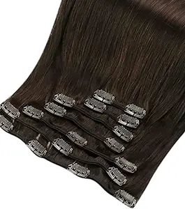 100% Russian Human Remy Clip On Hair Extensions Wholesale Natural Seamless Indian Clip In Hair Extension