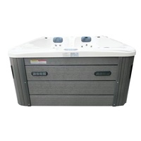 Luxe 3 personne spa hydromassage loisirs spa baignoires bain à remous 2 chaises longues spa bain à remous extérieur acrylique bain à remous avec fontaine champignon