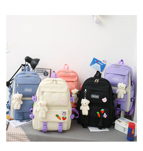 2025 Nueva Bolsa de libros escolares de moda para <span class=keywords><strong>5</strong></span> piezas conjunto de mochila escolar para estudiantes conjunto de mochila universitaria bonita para niñas adolescentes impermeable - Product Image 4