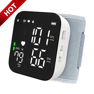 Digital BP Monitor Rechargeable BP Machine with 2x90 Readings Memory Large LED Display Voice Broadcast Portable Carrying Case