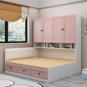 Ensemble de meubles de chambre à coucher modernes en bois de gros Cadre de <span class=keywords><strong>lit</strong></span> double grand format avec <span class=keywords><strong>lit</strong></span> mural souple Lits de rangement pour la maison - Product Image 5