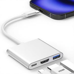<span class=keywords><strong>Adaptateur</strong></span> <span class=keywords><strong>USB</strong></span>-C vers HDTV pour iPhone 15/16, MacBook, iPad avec charge rapide HD-MI PD - Pas compatible <span class=keywords><strong>Lightning</strong></span> - Product Image 1